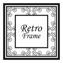 Vintage flourishes ornament swirls lines frame template vector illustration. Victorian borders for greeting cards, wedding invitations, advertising or other design and place for text.