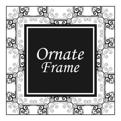 Vintage flourishes ornament swirls lines frame template vector illustration. Victorian borders for greeting cards, wedding invitations, advertising or other design and place for text.