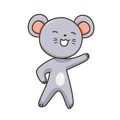 Vector illustration of cartoon mouse character isolated on white background. Symbol of chinese new year 2020. 