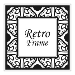 Vintage flourishes ornament swirls lines frame template vector illustration. Victorian borders for greeting cards, wedding invitations, advertising or other design and place for text.