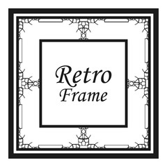 Vintage flourishes ornament swirls lines frame template vector illustration. Victorian borders for greeting cards, wedding invitations, advertising or other design and place for text.