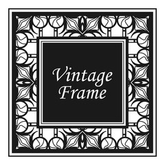 Vintage flourishes ornament swirls lines frame template vector illustration. Victorian borders for greeting cards, wedding invitations, advertising or other design and place for text.