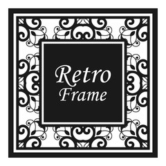 Vintage flourishes ornament swirls lines frame template vector illustration. Victorian borders for greeting cards, wedding invitations, advertising or other design and place for text.