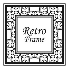 Vintage flourishes ornament swirls lines frame template vector illustration. Victorian borders for greeting cards, wedding invitations, advertising or other design and place for text.