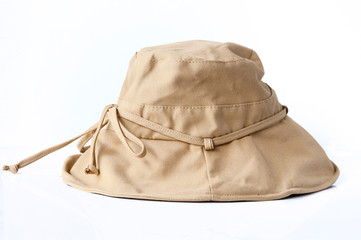 Safari hat isolated on white background. Summer adventure hat
