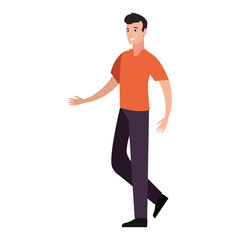 man happy young people on white background