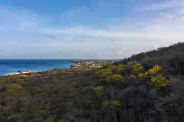 Fototapeta na wymiar Aerial view over area Westpunt - Curaçao/Caribbean /Dutch Antilles
