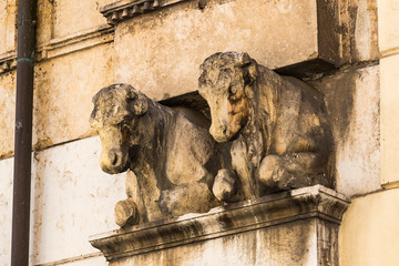 Elements of architecture of an old slaughterhouse in the city of Verona in Italy.