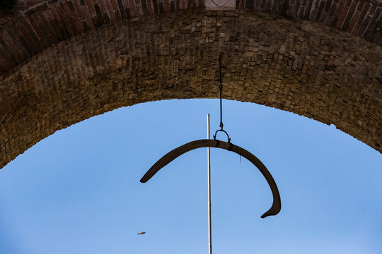 Elements of architecture of an old slaughterhouse in the city of Verona in Italy.