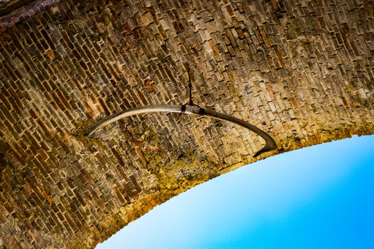 Elements of architecture of an old slaughterhouse in the city of Verona in Italy.