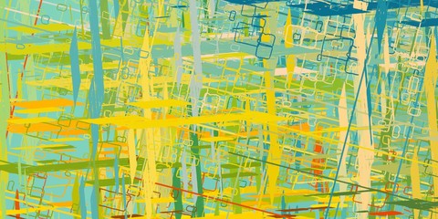 Obraz premium Modern art. Canvas surface. Colorful pattern. Painterly mix. Abstract. Backdrop material. Color texture. Oil painting. 2d illustration. Wide brush. Wall painting. 