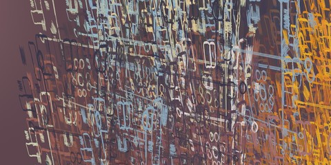 Fototapeta premium Wall painting. Backdrop material. Colorful pattern. Oil painting. Canvas surface. Abstract. Painterly mix. Color texture. 2d illustration. Wide brush. Modern art. 