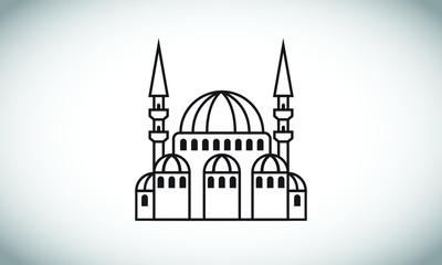 vector illustration of the mosque in istanbul