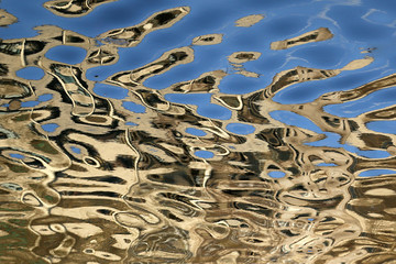 Reflection in the water the wind divided into fragments, they formed a picture.