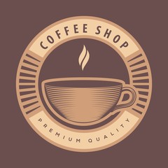 Coffee shop logo design template. Vector illustration