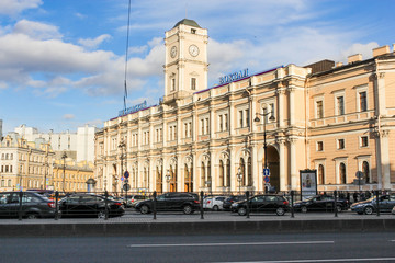 Fototapeta na wymiar The building of the Moscow railway station