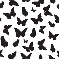 Obraz na płótnie Canvas Abstract Seamless Pattern Background with Butterfly. Vector Illustration