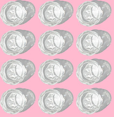 Shadow from a vase monochrome on a pink background seamless pattern.