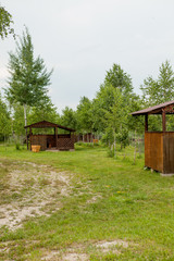 Holiday house near the lake. The concept of fishing and recreation