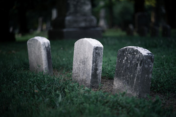 American cemetery graveyard grave stones