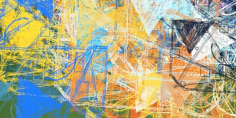 Oil painting. Handmade background. Canvas surface. Wall painting. Painterly mix. Wide brush. Colorful pattern. Color texture. Abstract. Modern art. 2d illustration. 