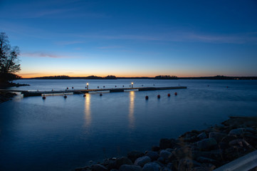 Finnish archipelago during sunset
