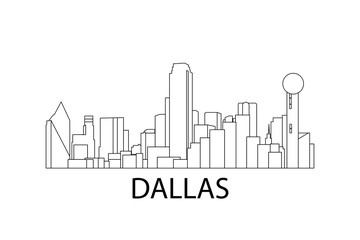 Dallas skyline. Vector illustration. Dallas, Texas, USA