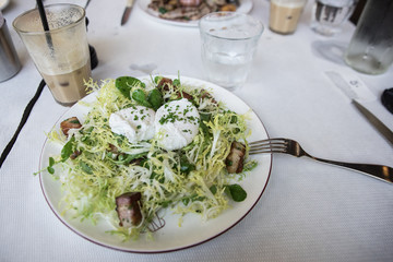 egg salad brunch at a clean bright restaurant