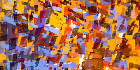 Color texture. Wide brush. Abstract. Modern art. Wall painting. Oil painting. Handmade background. Colorful pattern. Painterly mix. 2d illustration. Backdrop material.