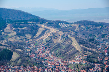 Obraz premium Brasov city aerial view from the hill