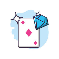poker casino game cards with diamond stone