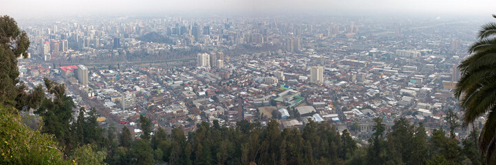 Panorama city Santiago de Chile. Chili