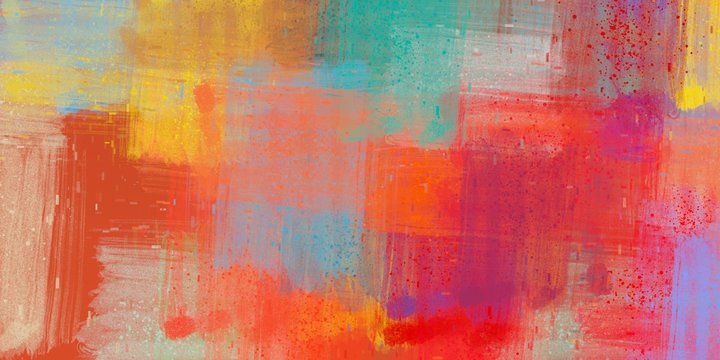 Modern art. Painterly mix. Color texture. Abstract. Handmade background. Colorful pattern. Oil painting. Wall painting. Canvas surface. Wide brush. 2d illustration. © Jakub