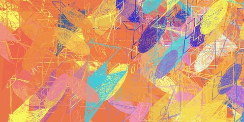 Colorful pattern. Wall painting. Handmade background. Modern art. Wide brush. Painterly mix. Backdrop material. Oil painting. Canvas surface. Abstract. 2d illustration. 