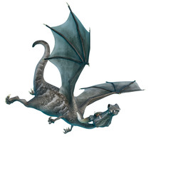 Fototapeta premium dragon cartoon flying with style
