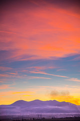 Fototapeta na wymiar Pink clouds at the sunsert