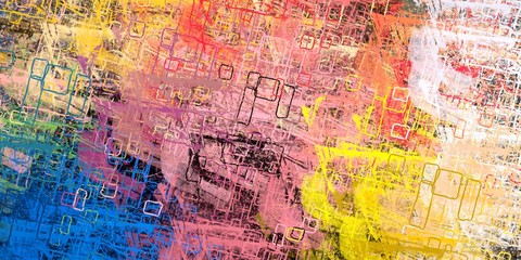 Fototapeta premium Wall painting. Backdrop material. Abstract. Color texture. Handmade background. Canvas surface. Painterly mix. Modern art. Oil painting. Wide brush. 2d illustration. 