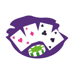 casino games chips with poker cards