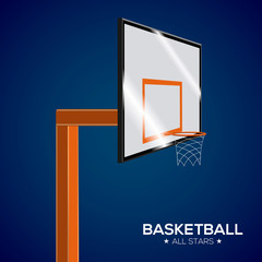 Isolated basketball poster with a ball and text- Vector
