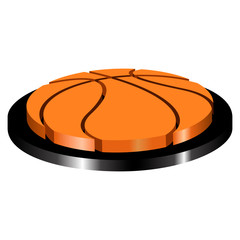 Button shaped basketball ball on a white background - Vector