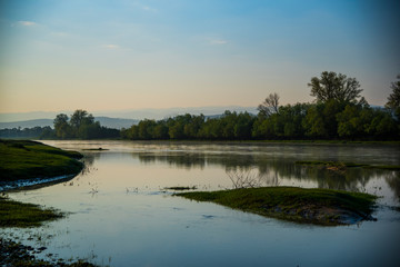 Springtime landscape near the river