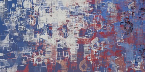 Fototapeta premium Canvas surface. Color texture. Abstract. Painterly mix. Handmade background. Wide brush. Wall painting. Oil painting. 2d illustration. Colorful pattern. Backdrop material. 