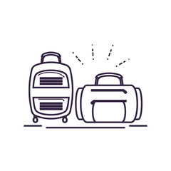 travel suitcases equipment isolated icons