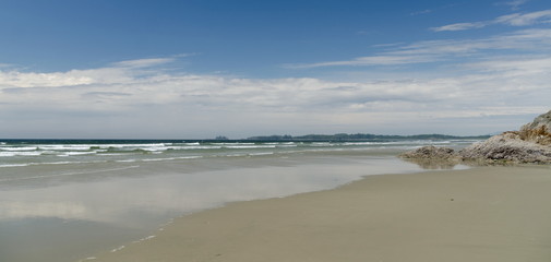 Low tide near rocks at south end of Long Beach in Tofino