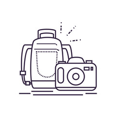 travel suitcase equipment with camera photographic