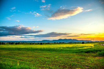 Fantastic landscape at sunset