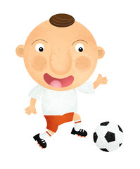 cartoon trainer or footballer on white background illustration for children