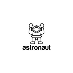 Astronaut Logo Design Vector Template