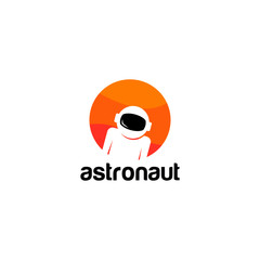 Astronaut Logo Design Vector Template
