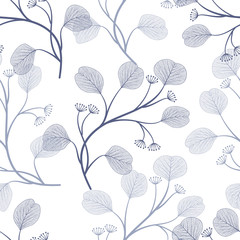 Seamless pattern with leaves. Vector illustration. EPS 10.